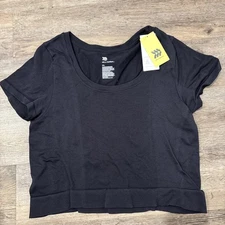 All In Motion Ribbed Seamless Cropped Black Size XXL