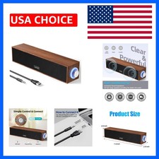 Computer Speakers,Wooden Multimedia Digital Speaker,USB Powered 3.5mm AUX PC ...