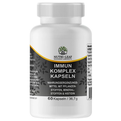 NUTRI-LEAF Immun Komplex Kapseln mit Vitamin C, Zink, Selen, Echinacea & Ingwer