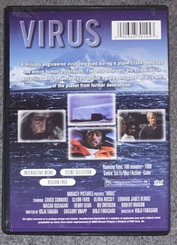 Virus DVD Chuck Connors Glenn Ford Robert Vaughn Edward James Olmos 1980 - Picture 2 of 4