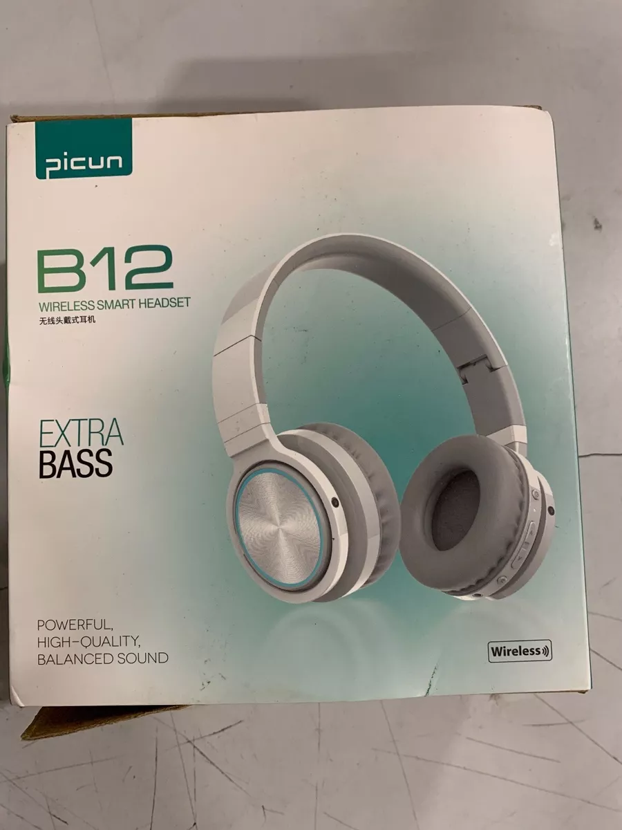 Picun B12 Wireless Bluetooth Smart Headphones Black Over the Ear
