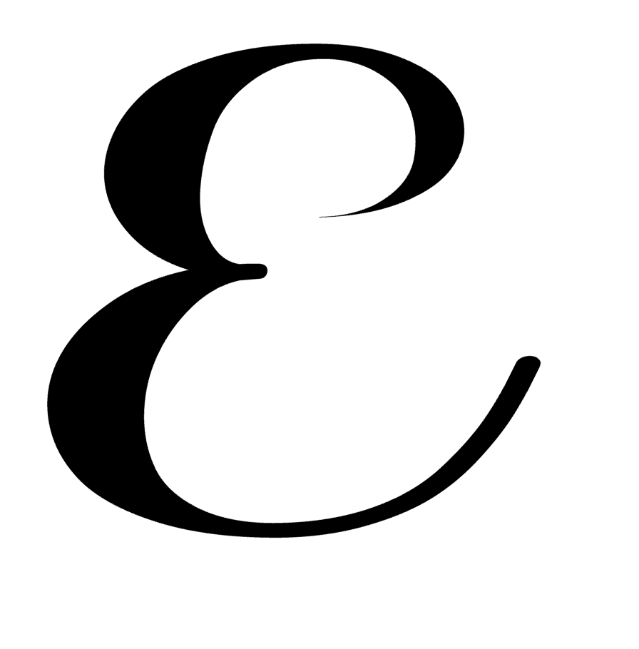 E Monogram Letter Initial Stay Font Vinyl Decal Sticker For Home Cup Car Wall