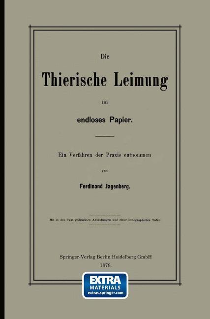 Die Thierische Leimung Für Endloses Papier | Buch | 9783662239322