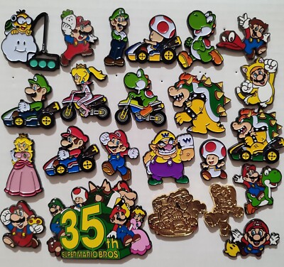 スーパーマリオ 35周年記念 ピンバッジセット 全11種 Mario Pins s-l400.jpg