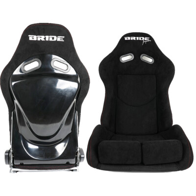 2PCS Bride Racing Seats Low Max+Fiberglass Shell+Adjustable Backrest w/ Slider