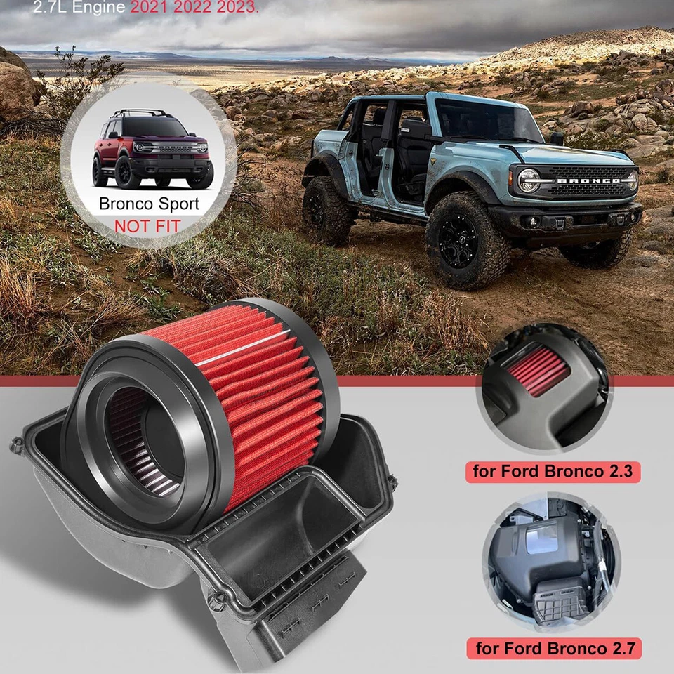 For 2021-2024 Ford Bronco 2.3 2.7L Roush Cold Air Intake Induction System 422233 Foto 2 de 4