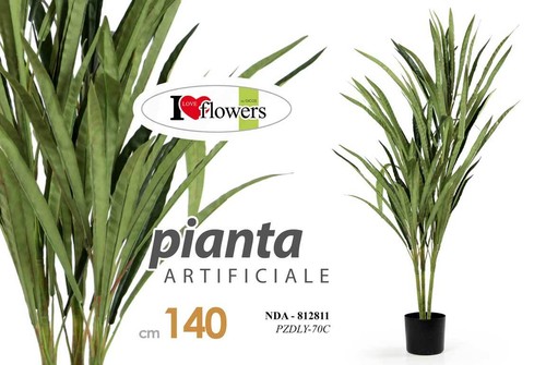2 Pezzi PIANTA ARTIFICIALE VASO PIANTINA FINTA FIORI FOGLIA DECORAZIONE 140 cm - Foto 7 di 7