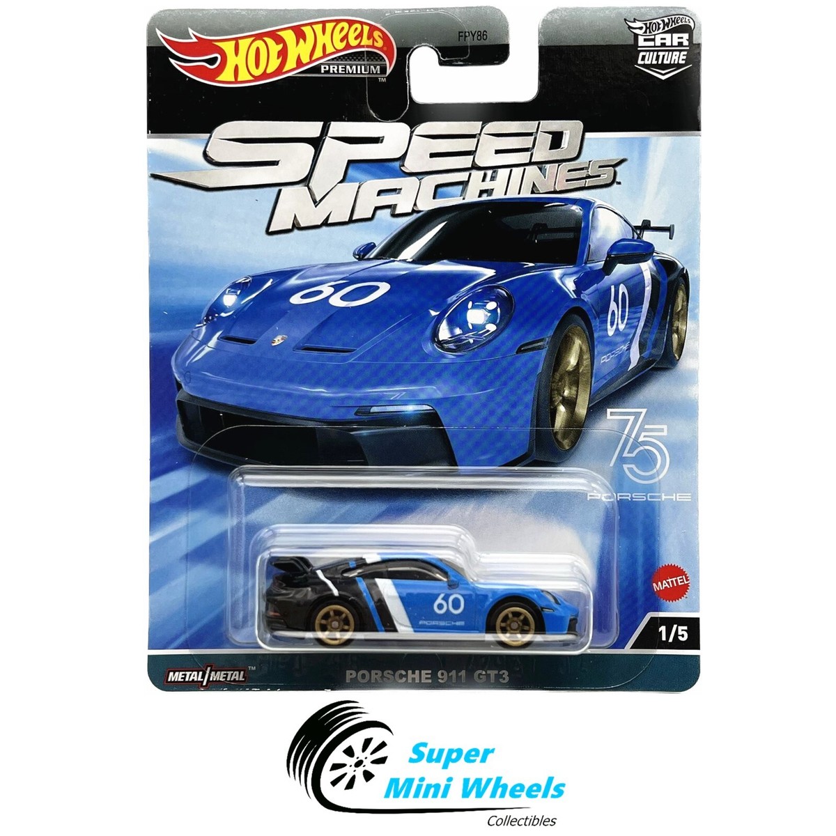 Hot Wheels Porsche 911 GT3 (Blue) 2023 Car Culture Speed