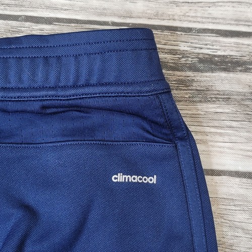 Adidas Size S 8-10 Girls Pants Slim Tapered Active Heel Zip Slash Pockets Blue - Picture 6 of 12