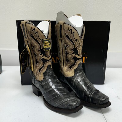 Dan Post Boots Gray Eel Skin Men's Cowboy Boots - Size 9D! L@@K NICE!