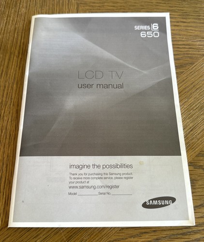 Samsung LCD TV Users Manual - Series 6 - 650 From 2010