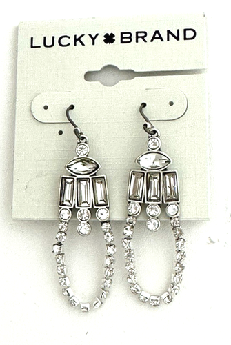 NEW Lucky Brand Silver-Tone Crystal Sparkle Statement New $35