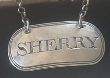 Antique Sterling Silver Decanter Label Sherry Circa 1820  Georgian