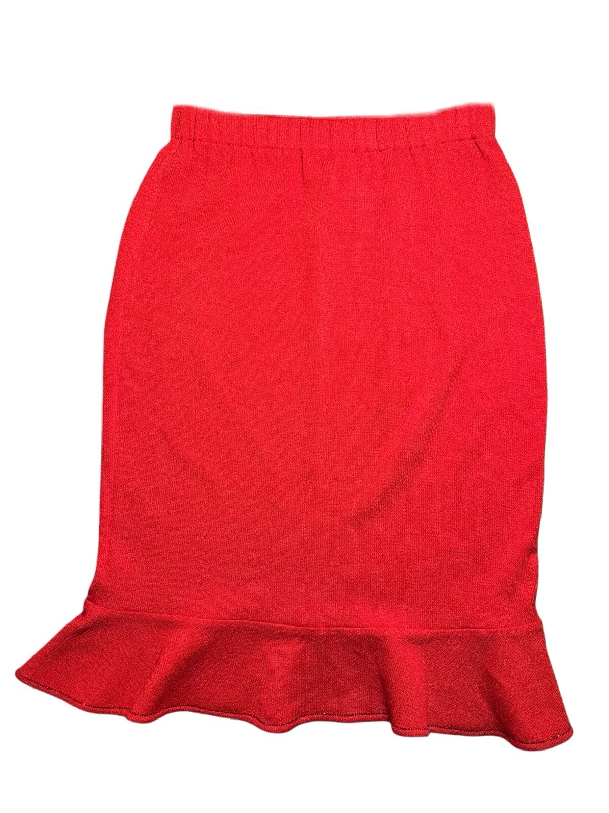 St. John Knits set abito 2 pezzi S M maglia un braccio formale festa San Valentino arruffato nuovo con etichette