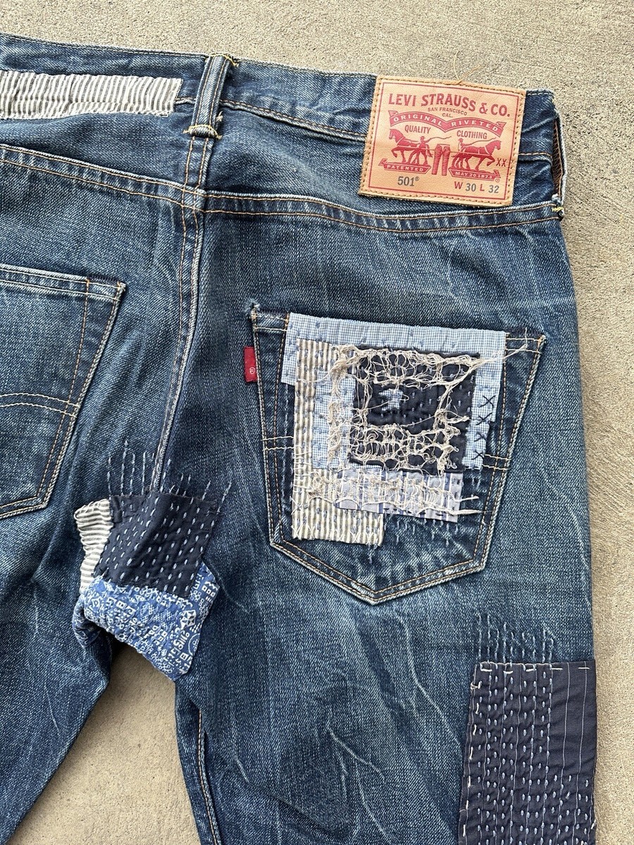Levi's 501 - Sashiko/Boro Selvedge Denim | eBay
