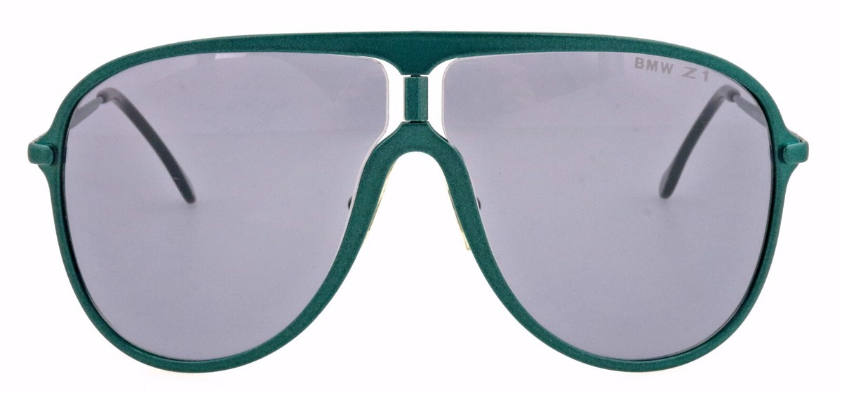 New Vintage BMW Z1 64mm Green Aqua Aluminum Aviator Sunglasses