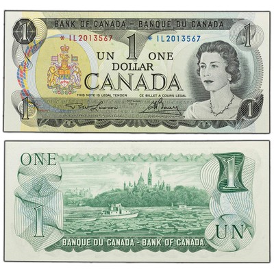 $1 1973 Bank of Canada Note *IL Replacement Prefix BC-46aA - UNC