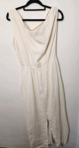 Dissh Cass One Shoulder Asym Buttermilk Linen Dress Size AU 10/US 6 Wedding/Hens - Picture 16 of 17