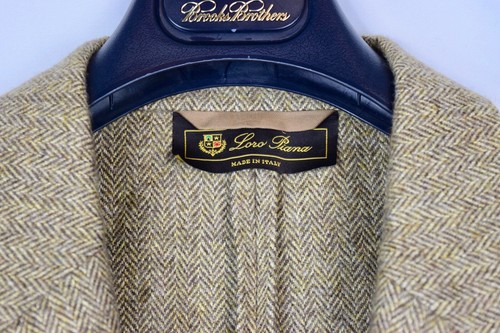 Loro Piana Herren Kaschmir Fischgrät hellbraun Blazer ungefüttert Jacke Gr. 52 Sakko L - Bild 3 von 6