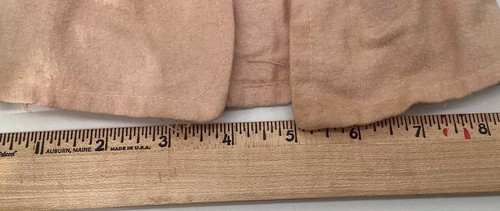 Antique Pink Doll Clothes Printed Dress, Floral Pattern Coat Hand Made 2 Pieces - Picture 13 of 15