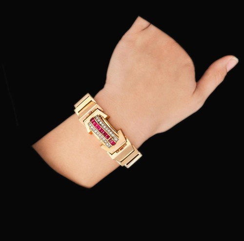Reloj Patek Philippe 18K RG con Diamantes, Rubíes de Walser, Wald Y Cia; caja y papeles - Imagen 3 de 16