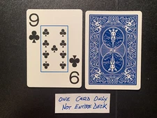Swap Playing Card JUMBO  Nine Of Clubs    BICYCLE  One Card U.S.A. BLUE BACK