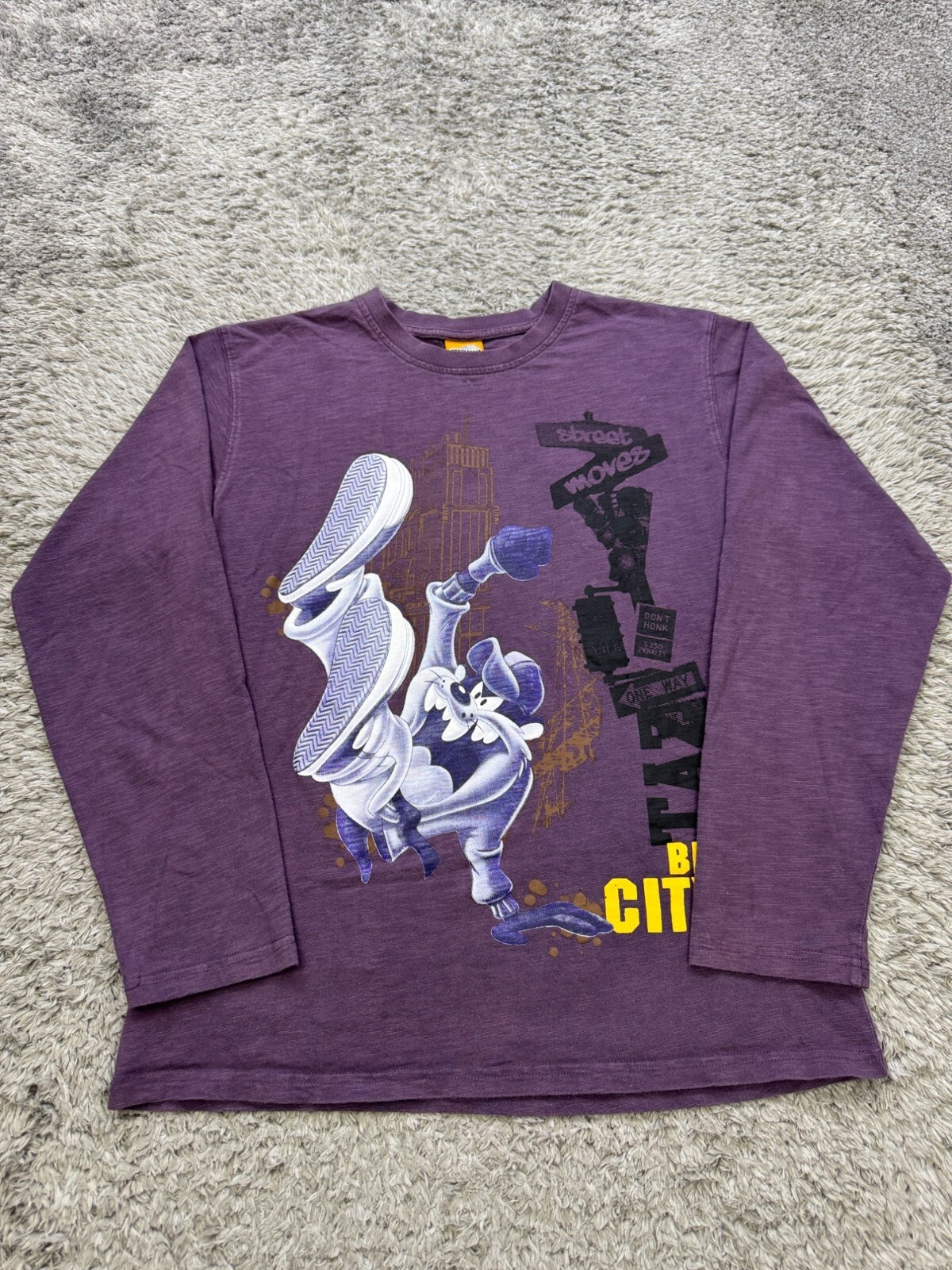 Vtg Looney Tunes Shirt Adult Medium Tasmanian Devil Daffy Duck Street Moves 90s