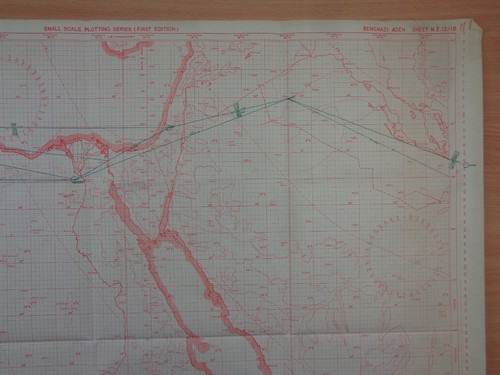 WW2 RAF plotting map of THE MIDDLE EAST entitled "BENGHAZI - ADEN" - 第 6/10 張圖片