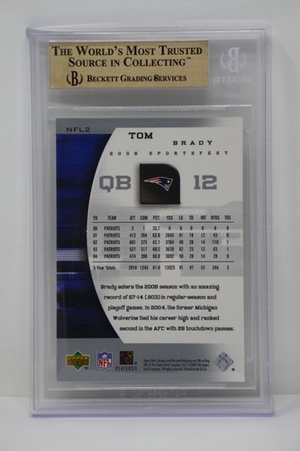 2005 Upper Deck Sportsfest #NFL2 Tom Brady /750 Patriots ๐ฅ Beckett 9.5 GEM MINT - Picture 7 of 8