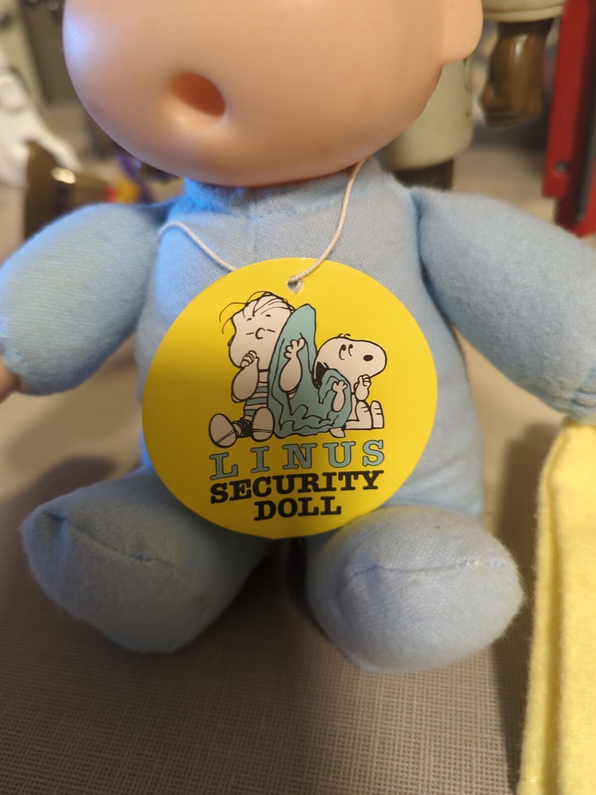 RARE Vintage 1966 Peanuts Linus 7" Thumb 'N Blanket Doll Security Doll
