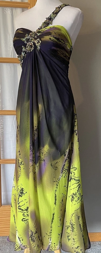 Vestido formal de graduación para mujer M adornado 1 hombro graduación caprichoso concurso de hadas Foto 3 de 4