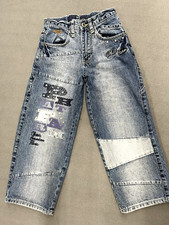 Phat Farm Jeans Kids Boys 7 Blue Denim Spellout Skater Hip Hop Streetwear Vtg
