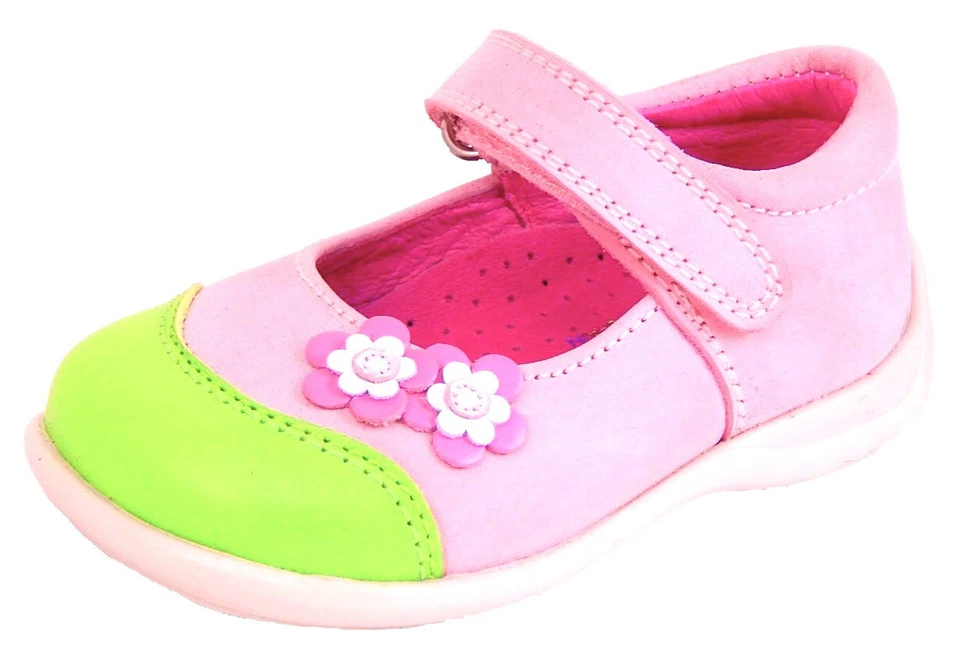 DE OSU - España - Zapatos de vestir de cuero rosa lima para bebés niñas -Europeos 19 - EE. UU. talla 4 Foto 2 de 4
