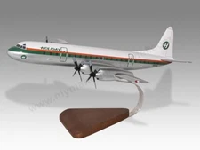 Lockheed Electra L-188 Holiday Airlines Desk Wood Airplane New Model Small 1/100