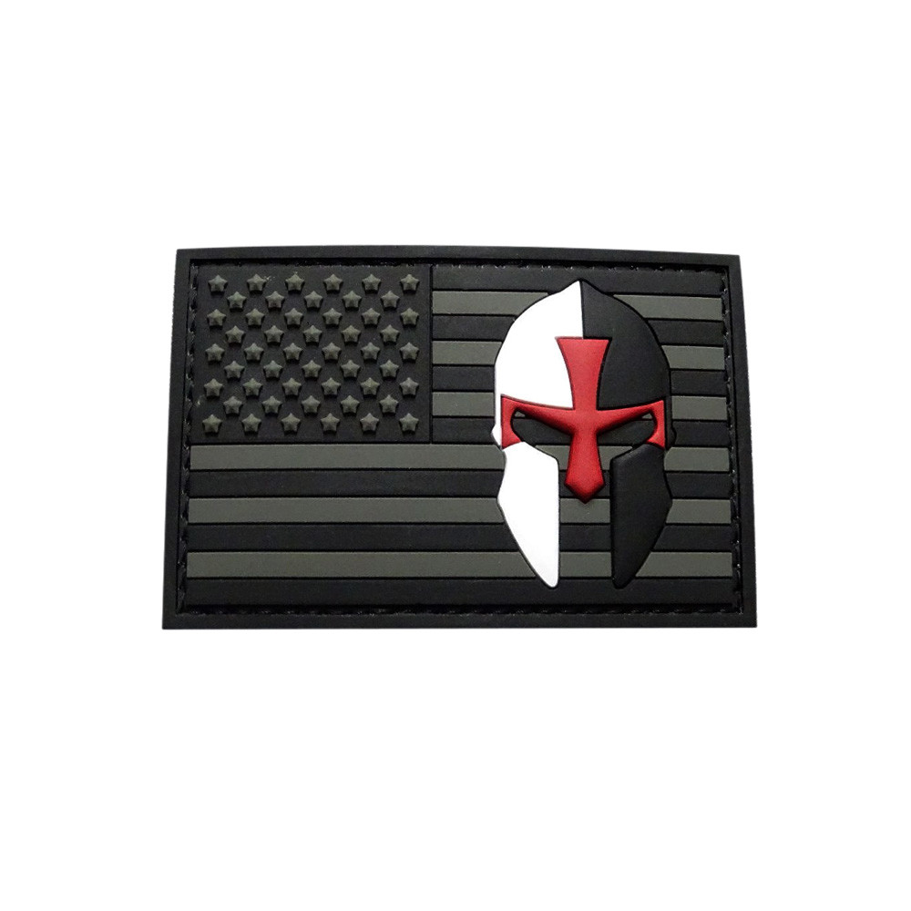 USA FLAG CRUSADER KNIGHTS TEMPLAR INFIDEL PVC PATCH (PVC-3.0 X 2.0 TK1)-image