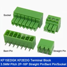 KF15EDGK KF2EDG Terminal Block 3.5MM Pitch 2P-16P Straight Pin/Bent Pin/Socket