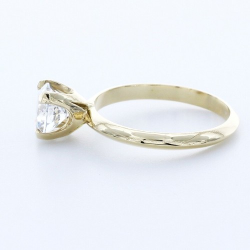 1.5CT NATURAL DIAMOND G/SI1 ROUND CUT 18K GOLD FOUR-PRONG CLASSIC SOLITAIRE RING - Picture 4 of 7