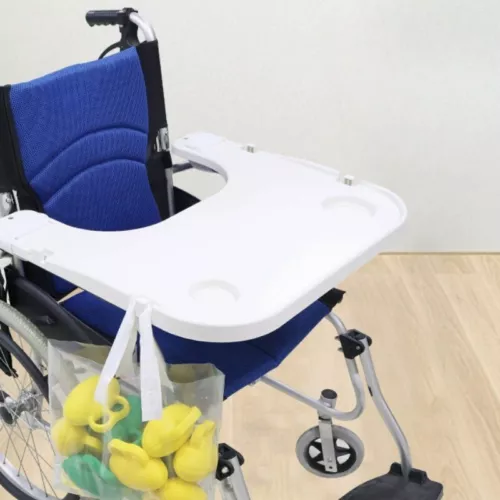New design Wheelchair Tray Detachable Wheelchair Table 4 hooks 2 Cup Holders ABS - Picture 1 of 22