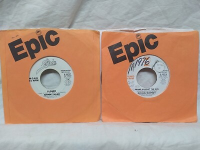 Michael Martin Murphey / Johnny Nash 45 RPM promo epic record lot of 2 1975-79