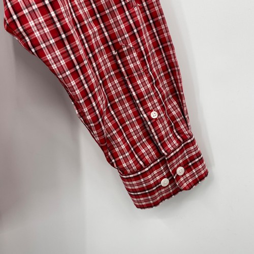 Ariat Men's Long Sleeve Wrinkle-Free Button Up Shirt Red Plaid Logo Size L - Picture 7 of 12