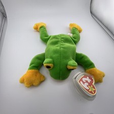 3B RARE RETIRED Ty Beanie Baby  Smoochy  The Frog 1997  MANY Tag ERRORS  PVC 