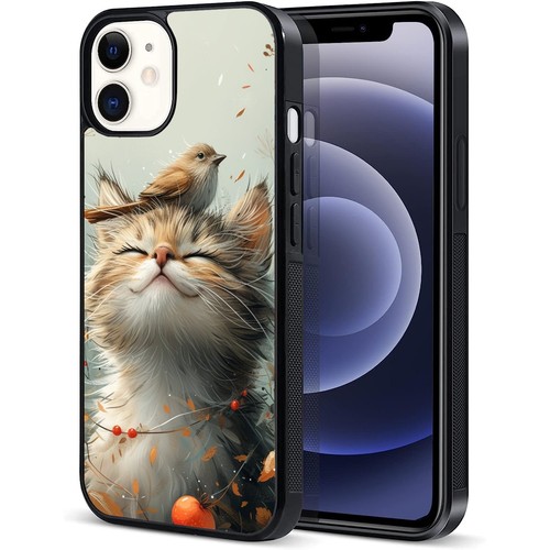 For Google Pixel 6 6A 7 7A 8 Pro happy cat bird on head Aesthetic Cover - 第 8/25 張圖片