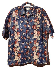 Men's Pierre Cardin Short Sleeve Shirt Button Down Hawaiian Floral XL
