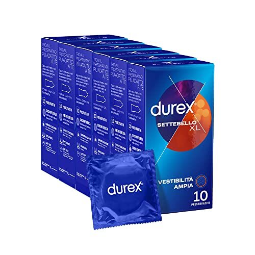 Durex Settebello XL Preservativi Extra Large, 6  x 10 profilattici
