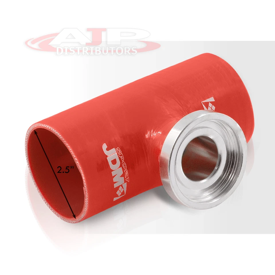 SSQV SQV Reinforced Silicone Turbo BOV Blow Off Valve 2.5" Adapter Coupler Red Foto 3 de 4