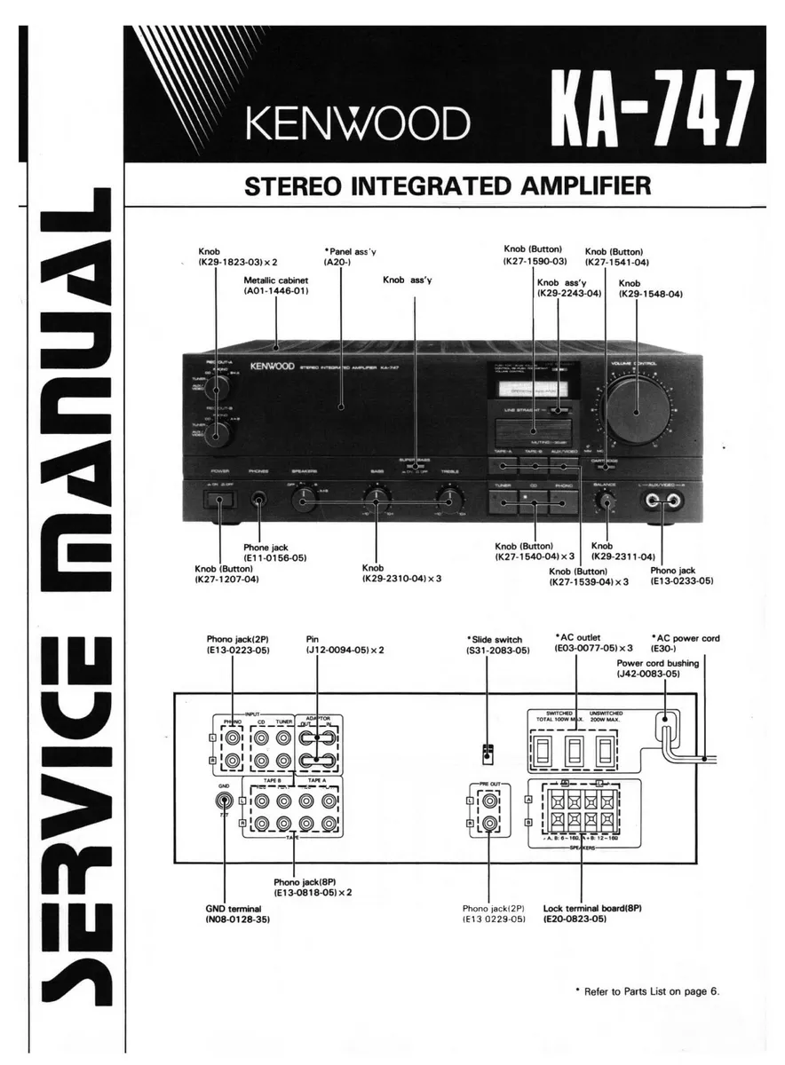 Service Manual Instructions for Kenwood KA-747