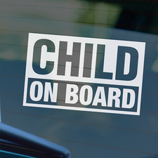 CHILD ON BOARD - Car Vehicle Bumper Safety Vinyl Sticker Decal