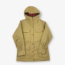 Vintage 90s Tartan Lined Hiking Jacket Parka Coat Beige (s)