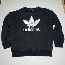 Adidas Originals Adicolor Classics Trefoil Sweatshirt Women's Medium Black Crew