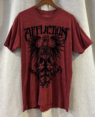 Affliction Live Fast Find Seek & Destroy T-Shirt Grunge Size XL